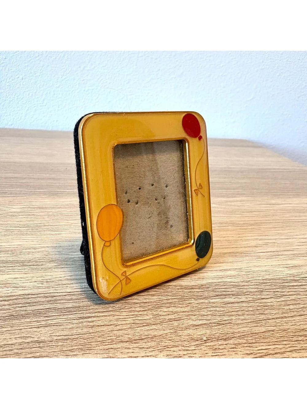 Vintage Balloon Birthday Art Deco Amber Bakelite Style Photo Frame Easel Back